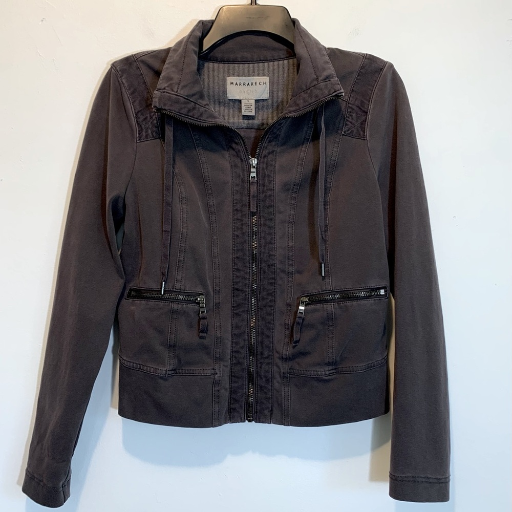 Marakech Women's Dark Gray Zip-Front Jacket